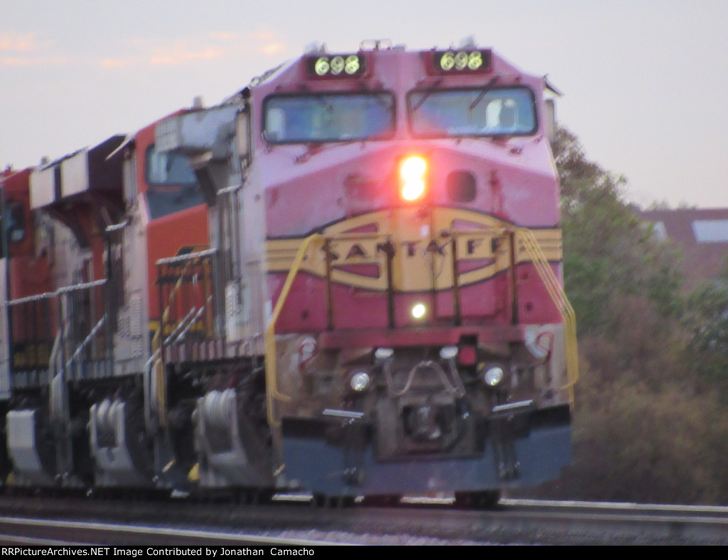 BNSF 698, Santa Fe Lives On, All the Way! Late light...